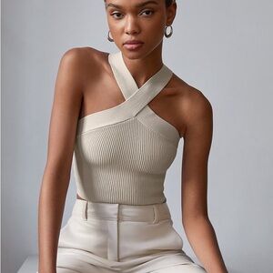 Babaton Sculpt Knit Criss Cross Cropped Tank